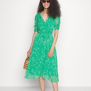 DKNY Midi Green Floral Dress